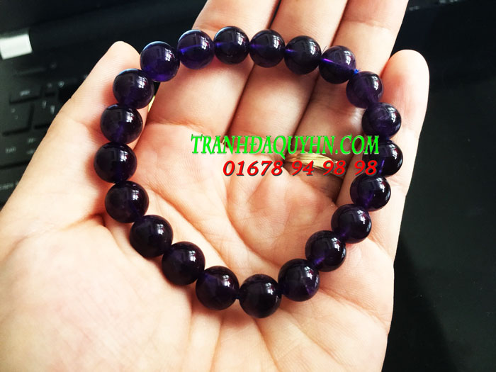 vòng tay đá thạch anh tím đậm 8 ly